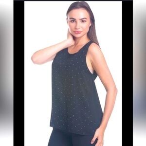 J. Jill rhinestone stretch black tank top